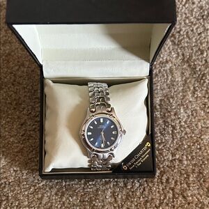 Swiss Charter Stainless Steel Ladies Watch with Blue Dial